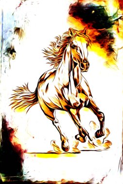 El yazması at başlı kalem çizim çizer grunge