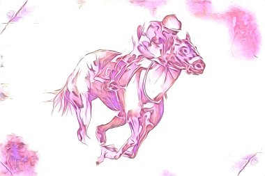 El yazması at başlı kalem çizim çizer grunge