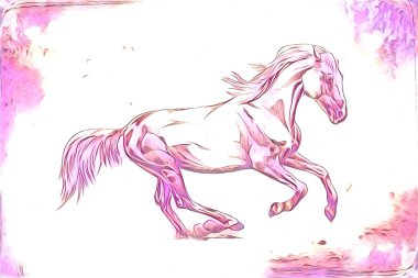 El yazması at başlı kalem çizim çizer grunge