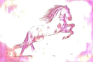 El yazması at başlı kalem çizim çizer grunge