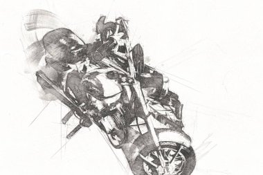 Motosiklet görüntüleme rengi izole edilmiş sanat antika retro