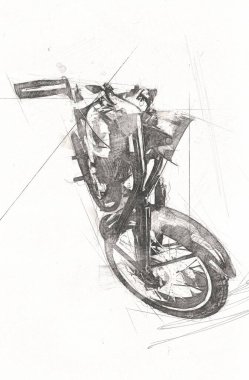 Motosiklet görüntüleme rengi izole edilmiş sanat antika retro