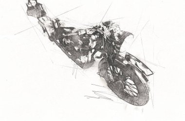 İkinci Dünya Savaşı 'ndan beri izole edilmiş beyaz bir geçmişi olan eski bir askeri motosiklet.