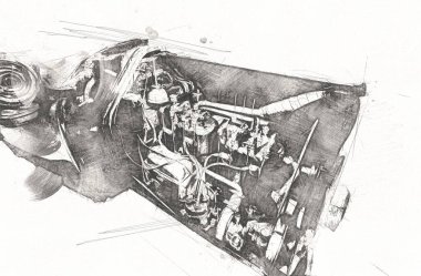 İkinci Dünya Savaşı 'ndan beri izole edilmiş beyaz bir geçmişi olan eski bir askeri motosiklet.