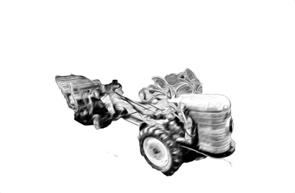 농업용 트랙터 빈티지 골동품 — 스톡 사진