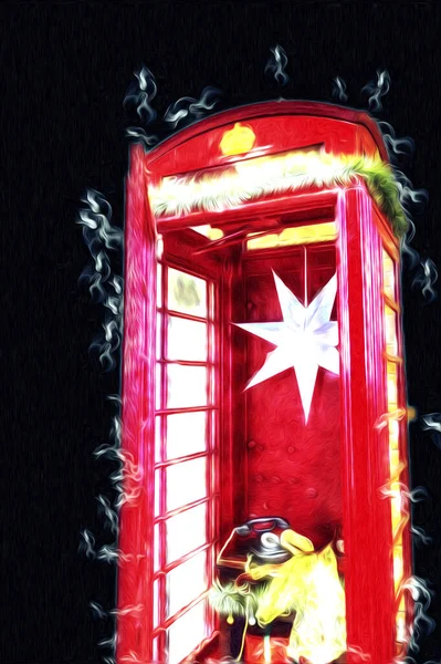 Teléfono Rojo Londres Ilustración Vintage —  Fotos de Stock