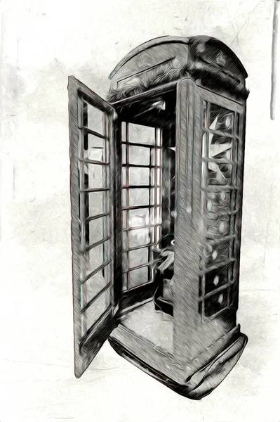 Telefono Rosso Londra Illustrazione Vintage — Foto Stock
