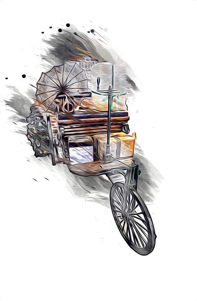 Fahrrad Für Menschen Illustrationskunst Zeichnung Skizze — Stockfoto