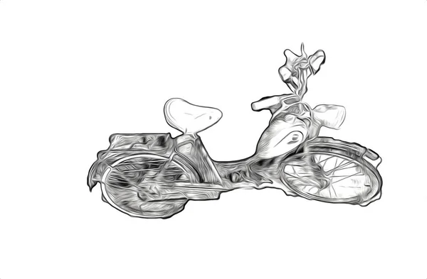 Cykel För Människor Illustration Konst Teckning Skiss — Stockfoto