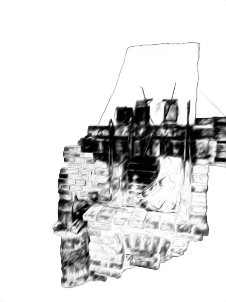 Роскошный Дизайн Интерьера Гостиной Камина Красивом Дворце Интерьер Старая Средневековая — стоковое фото
