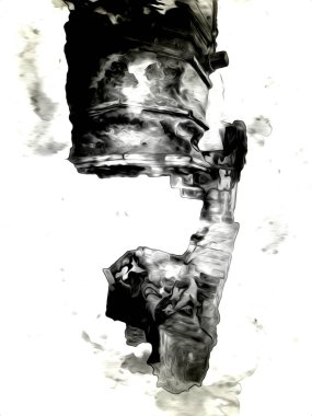 Şatafatlı iç tasarım oturma odası ve şömine güzel bir saray, iç mekan, eski, ortaçağ tarihi sanat illüstrasyonu antika eskiz.