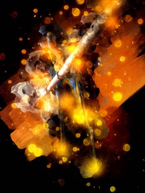 El yapımı eskiz, siyah beyaz, klasik tropikal kuş papağanı ve papağanı.