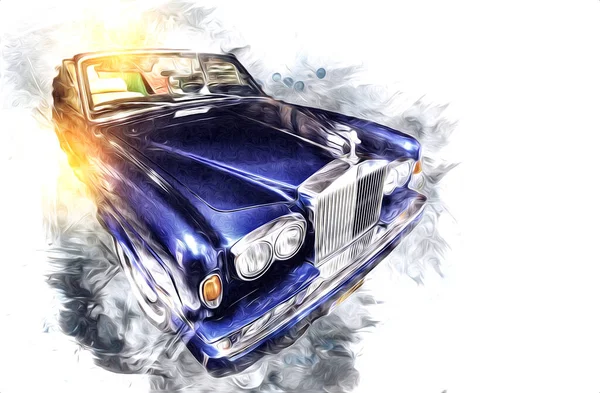 Vintage Retro Classic Old Car Illustration — Stock Photo, Image