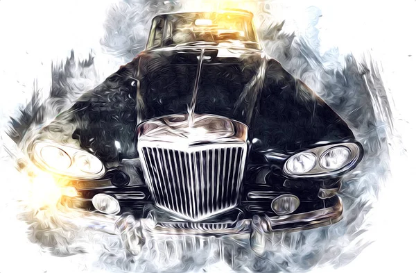 Vintage Retro Oldtimer Illustration — Stockfoto