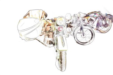 İkinci Dünya Savaşı 'ndan beri izole edilmiş beyaz bir geçmişi olan eski bir askeri motosiklet.