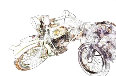 İkinci Dünya Savaşı 'ndan beri izole edilmiş beyaz bir geçmişi olan eski bir askeri motosiklet.