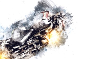 İkinci Dünya Savaşı 'ndan beri izole edilmiş beyaz bir geçmişi olan eski bir askeri motosiklet.