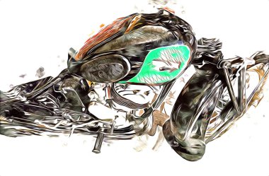 İkinci Dünya Savaşı 'ndan beri izole edilmiş beyaz bir geçmişi olan eski bir askeri motosiklet.