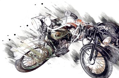 İkinci Dünya Savaşı 'ndan beri izole edilmiş beyaz bir geçmişi olan eski bir askeri motosiklet.