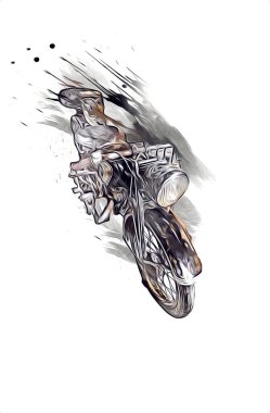 İkinci Dünya Savaşı 'ndan beri izole edilmiş beyaz bir geçmişi olan eski bir askeri motosiklet.