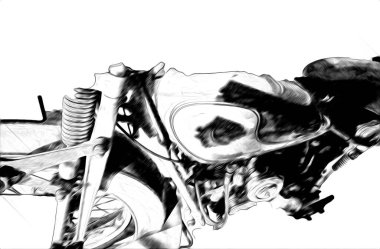 İkinci Dünya Savaşı 'ndan beri izole edilmiş beyaz bir geçmişi olan eski bir askeri motosiklet.