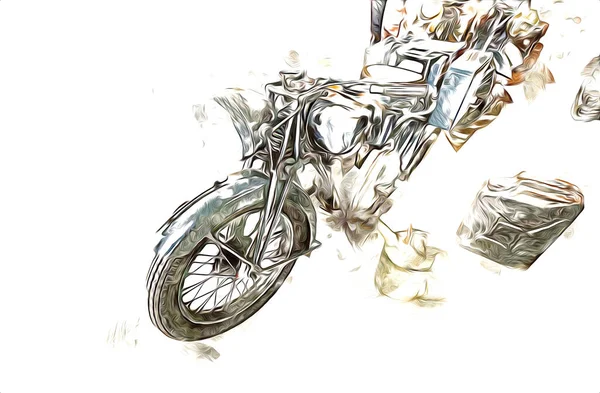 Starý Vojenský Motocykl Izolovaném Bílém Pozadí Druhé Světové Války — Stock fotografie