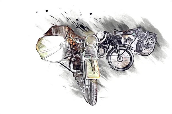 Gammal Militär Motorcykel Isolerad Vit Bakgrund Sedan Andra Världskriget — Stockfoto