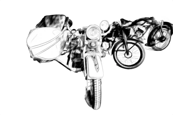 旧式军用摩托车 二战以来的白色背景 — 图库照片
