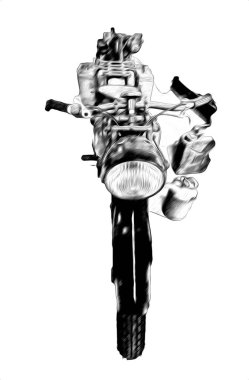 İkinci Dünya Savaşı 'ndan beri izole edilmiş beyaz bir geçmişi olan eski bir askeri motosiklet.