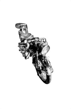 İkinci Dünya Savaşı 'ndan beri izole edilmiş beyaz bir geçmişi olan eski bir askeri motosiklet.