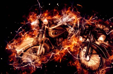 İkinci Dünya Savaşı 'ndan beri izole edilmiş beyaz bir geçmişi olan eski bir askeri motosiklet.