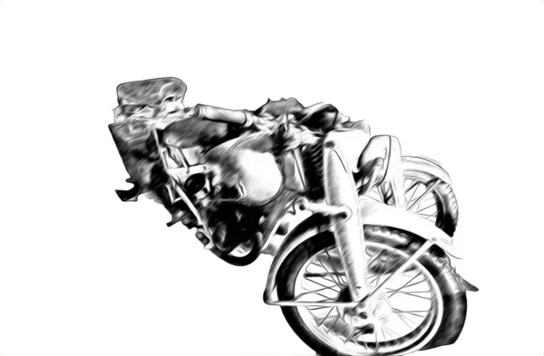 Altes Militärmotorrad Auf Einem Isolierten Weißen Hintergrund Seit Dem Zweiten — Stockfoto