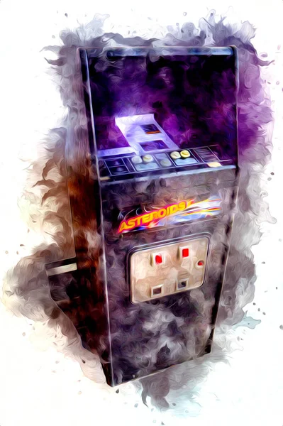 Máquina Jogo Arcade Retro Colorido Com Design Abstrato Ilustração Pintura — Fotografia de Stock