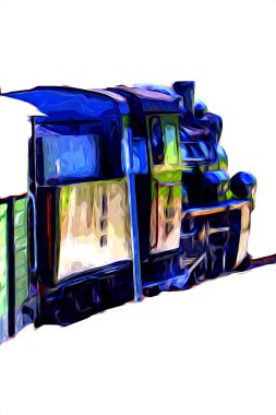 Eski buharlı lokomotif motoru antika