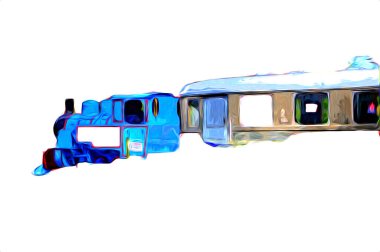 Eski buharlı lokomotif motoru antika