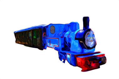 Eski buharlı lokomotif motoru antika