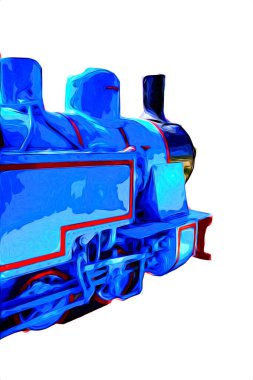 Eski buharlı lokomotif motoru antika