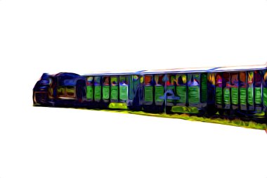 Eski buharlı lokomotif motoru antika