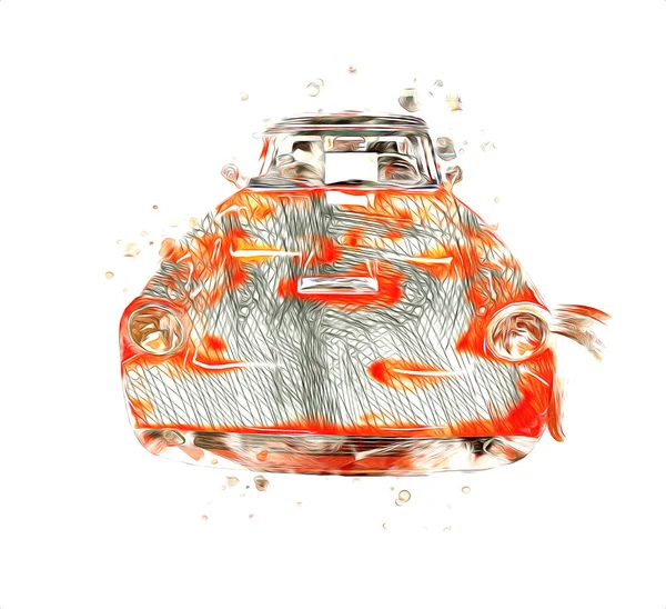 Vintage Retro Classic Old Car Illustration — Stock Photo, Image