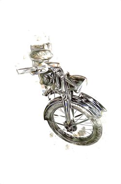 Motosiklet görüntüleme rengi izole edilmiş sanat antika retro