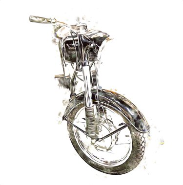 Motosiklet görüntüleme rengi izole edilmiş sanat antika retro