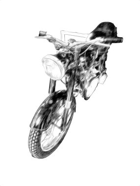 Motosiklet görüntüleme rengi izole edilmiş sanat antika retro