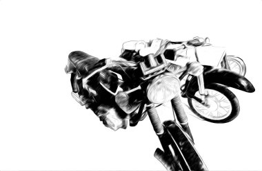Motosiklet görüntüleme rengi izole edilmiş sanat antika retro
