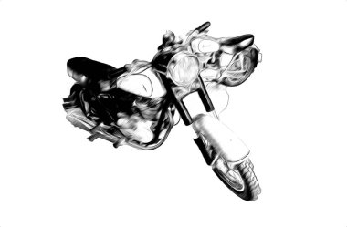Motosiklet görüntüleme rengi izole edilmiş sanat antika retro