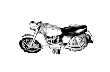 Motosiklet görüntüleme rengi izole edilmiş sanat antika retro