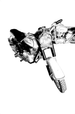 Motosiklet görüntüleme rengi izole edilmiş sanat antika retro