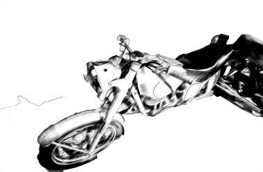 Motosiklet görüntüleme rengi izole edilmiş sanat antika retro