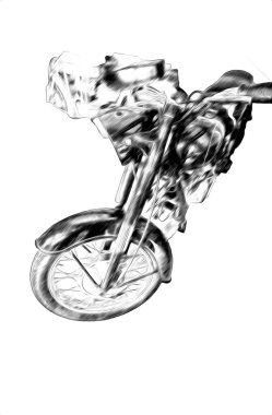 Motosiklet görüntüleme rengi izole edilmiş sanat antika retro