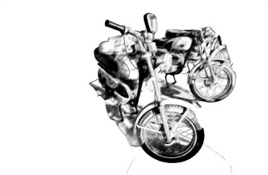 Motosiklet görüntüleme rengi izole edilmiş sanat antika retro