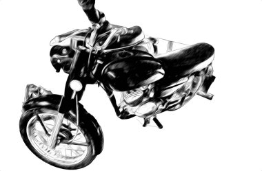 Motosiklet görüntüleme rengi izole edilmiş sanat antika retro
